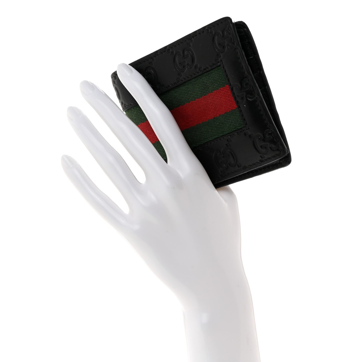 Guccissima Signature Web New Web Bi-Fold Coin Wallet Black