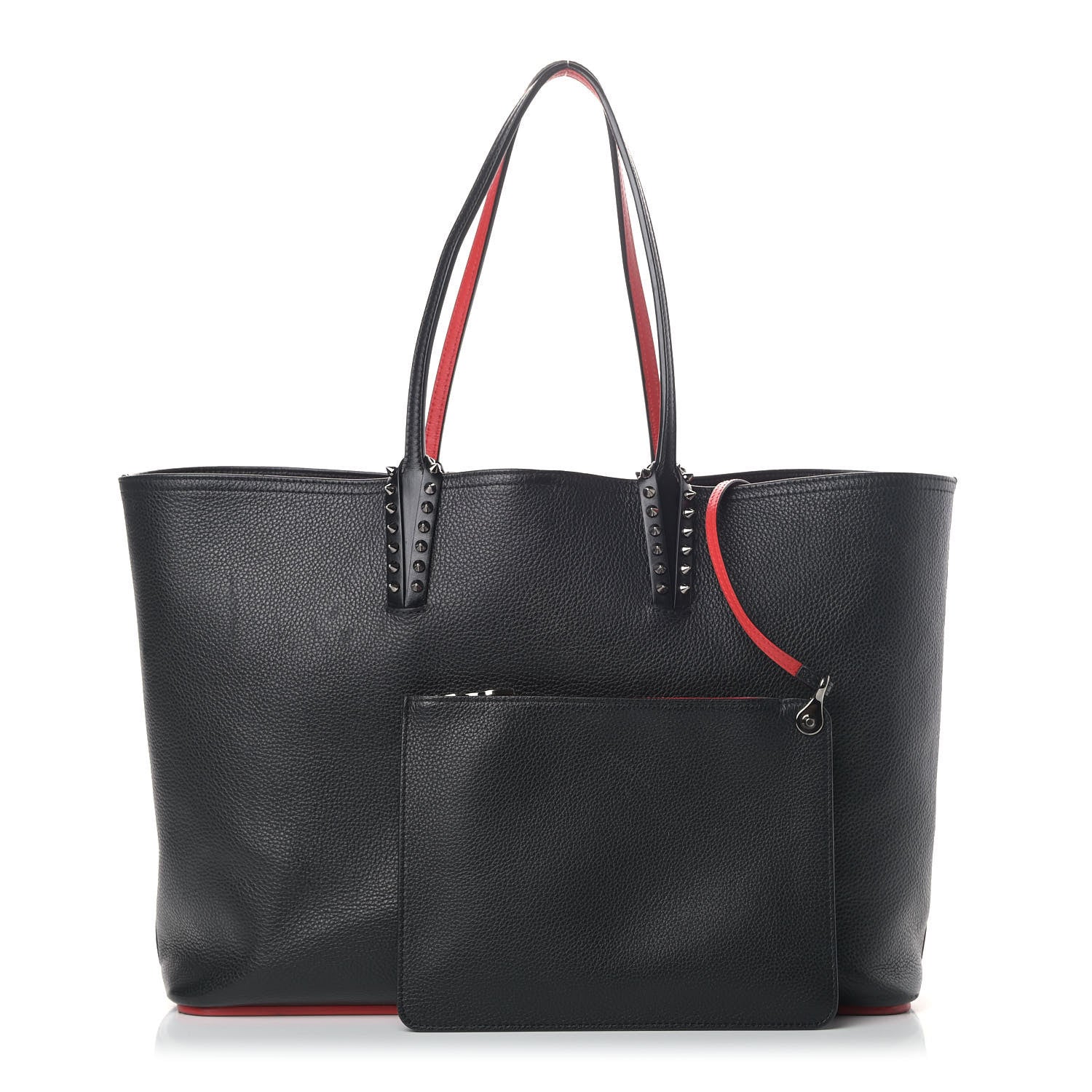 Christian Louboutin Calfskin Spikes East West Cabata Tote Black 1 of 9