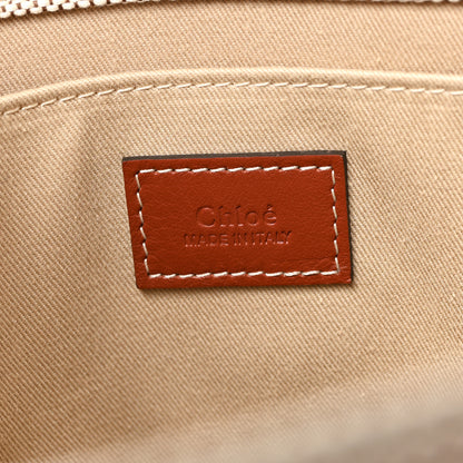 Chloe Cotton Calfskin Medium Woody Ribbon Tote White Brown 6 of 10