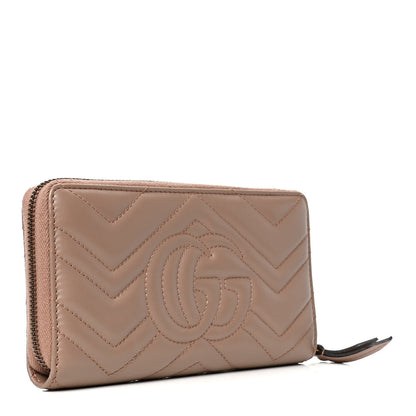 Gucci Calfskin Matelasse GG Marmont Zip Around Wallet Porcelain Rose 2 of 6