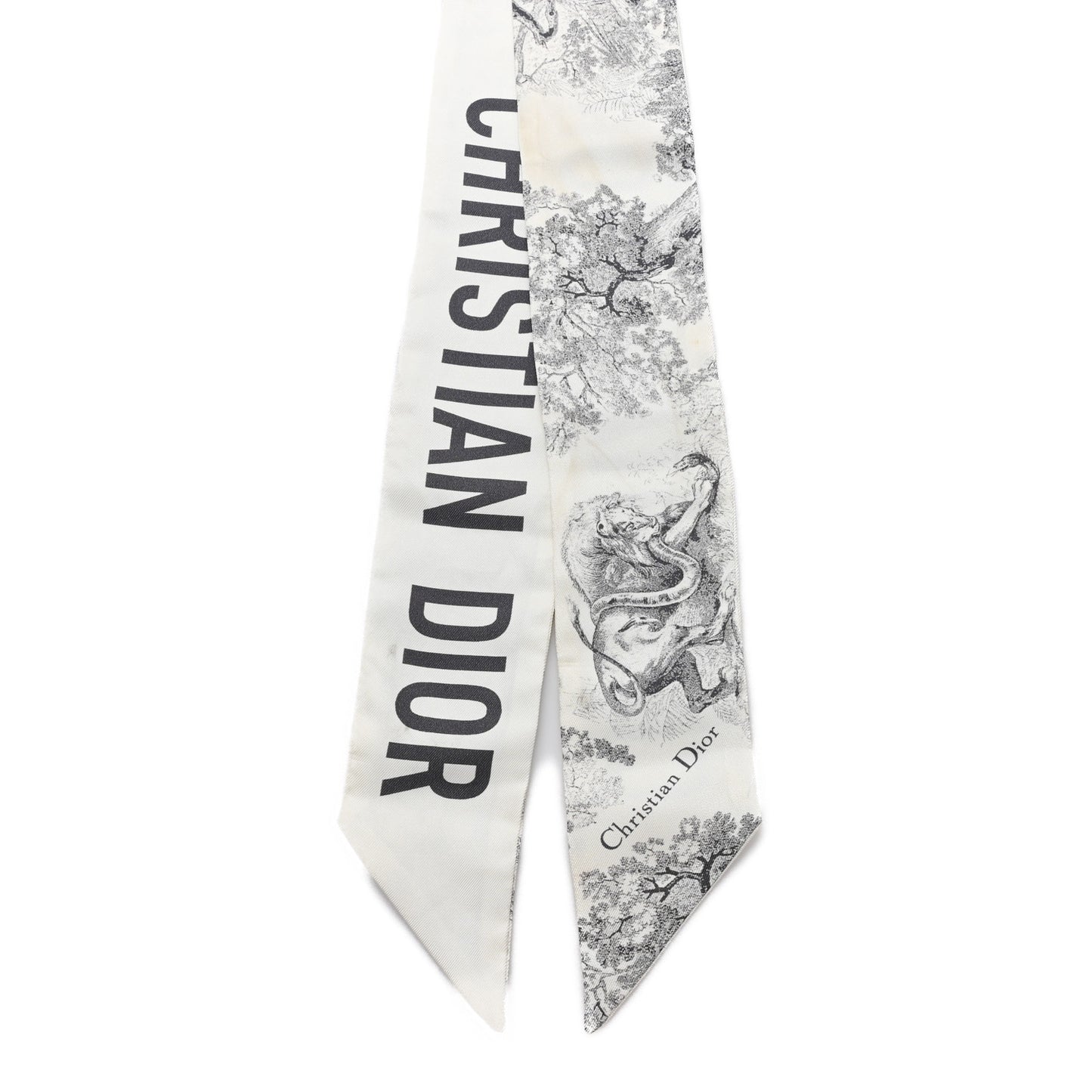 Silk Toile De Jouy Mitzah Scarf White