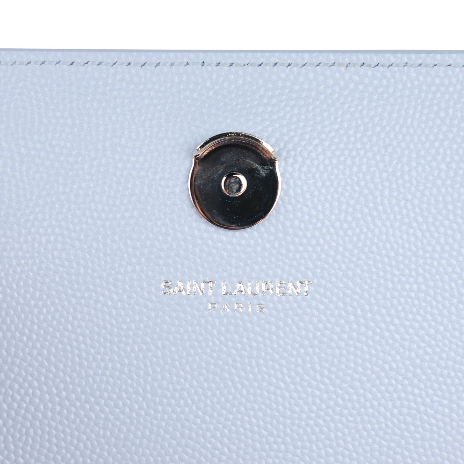 Saint Laurent Grain De Poudre Small Classic Monogram Satchel Sky Blue 6 of 8