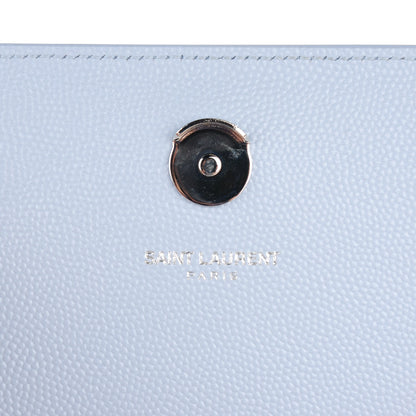 Saint Laurent Grain De Poudre Small Classic Monogram Satchel Sky Blue 6 of 8