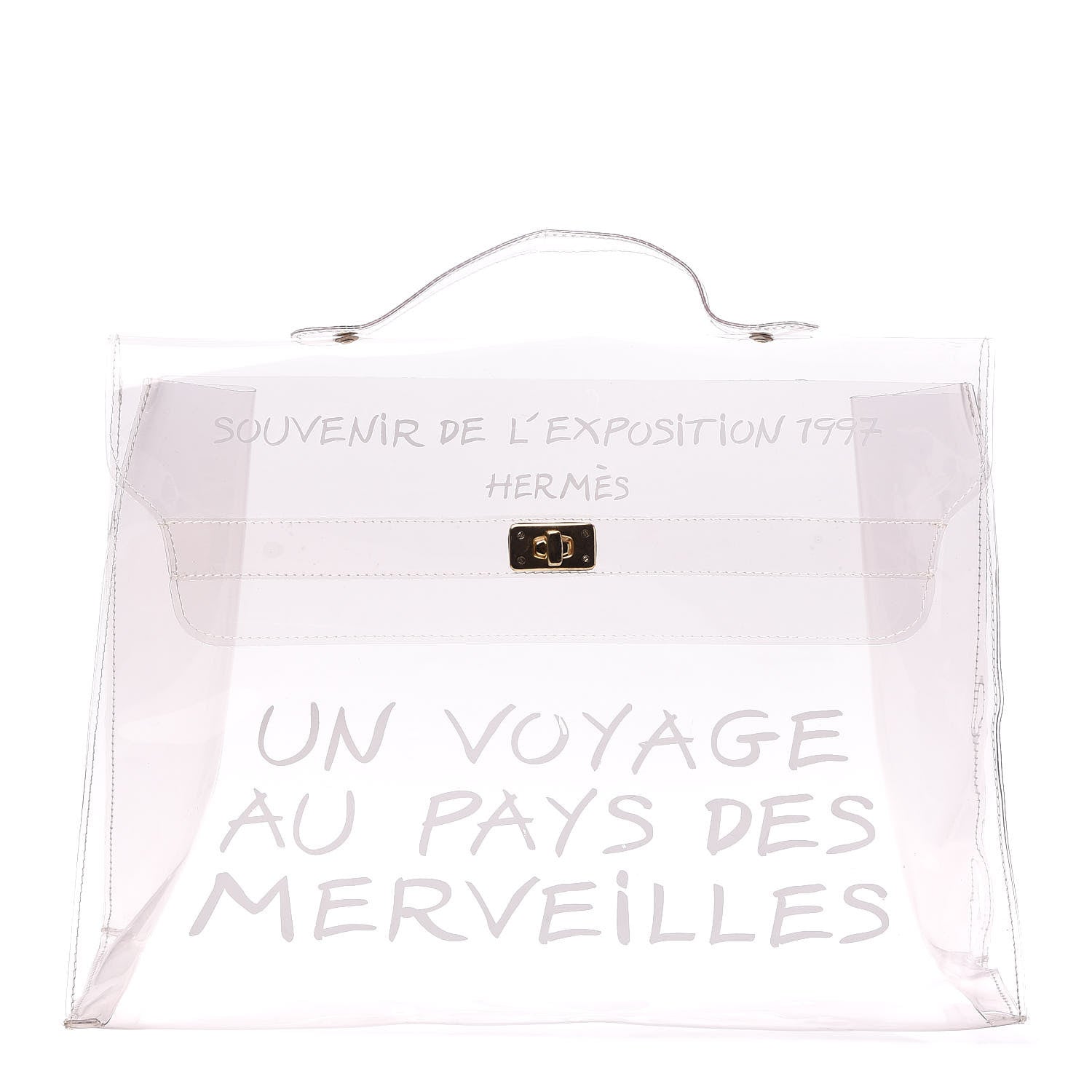 Hermes Vinyl Souvenir De L'Exposition Kelly Transparent 1 of 8