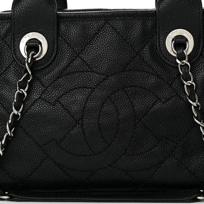 Chanel Caviar Quilted Small Deauville Bowling Bag Black 8 of 10