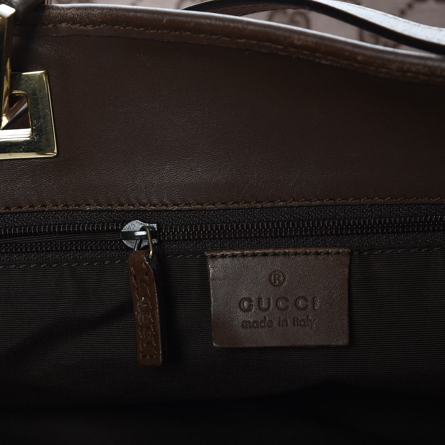 Monogram Large Bucket Tote Dark Brown