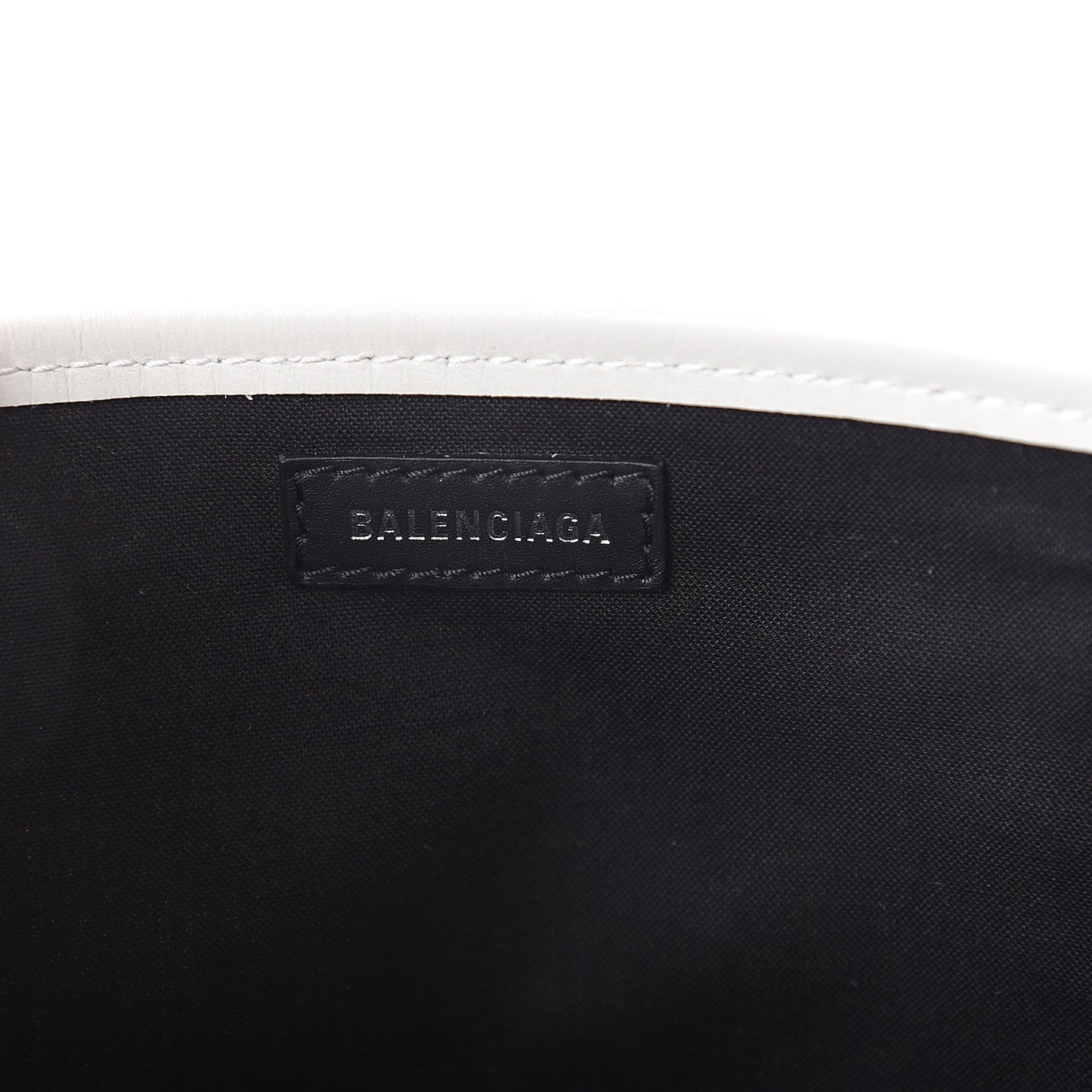 Cotton Canvas Calfskin Navy Cabas XS Off White