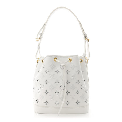 Louis Vuitton Calfskin Monogram Cutout Petit Noe White 1 of 11