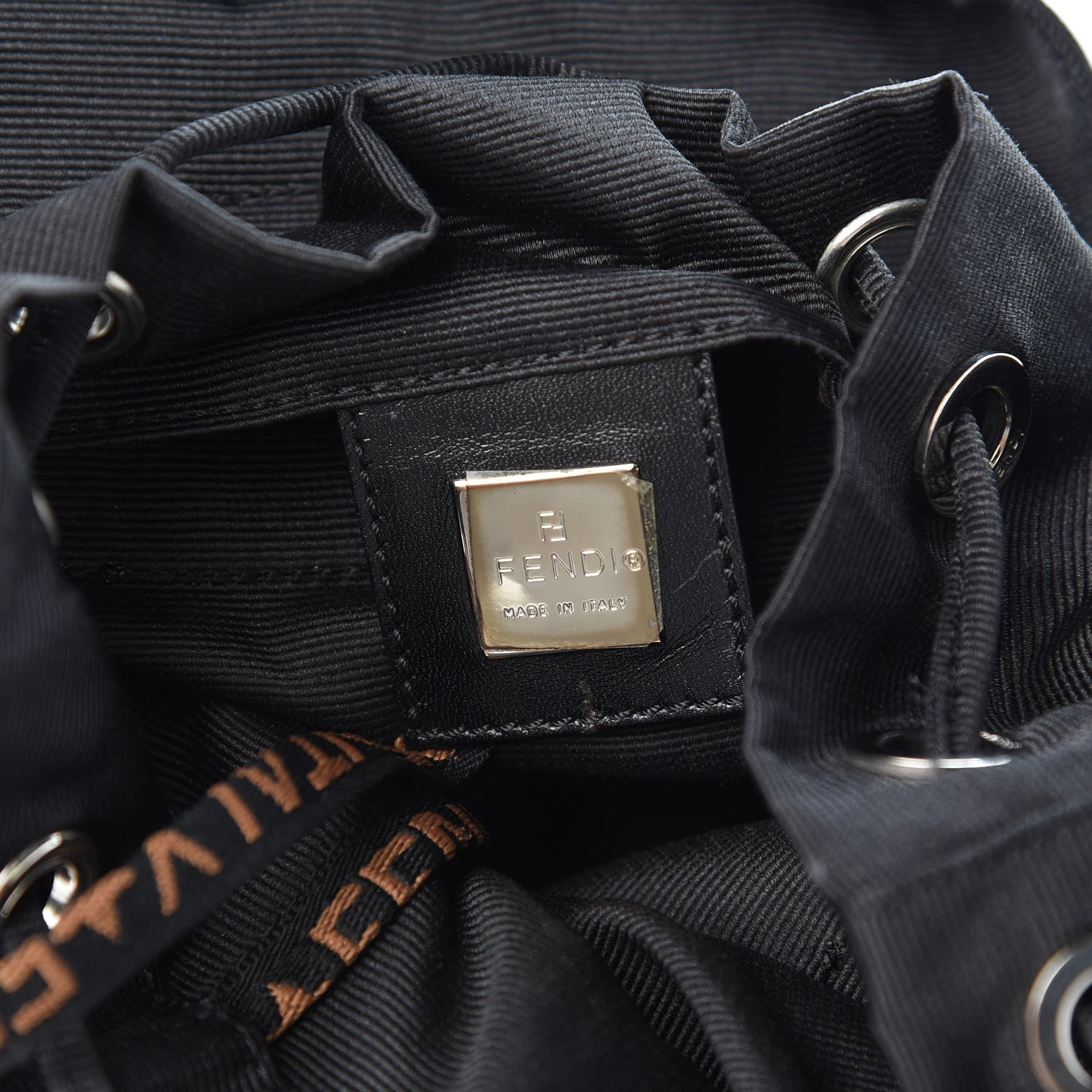 Fendi Nylon 1925 Drawstring Backpack Black 7 of 8