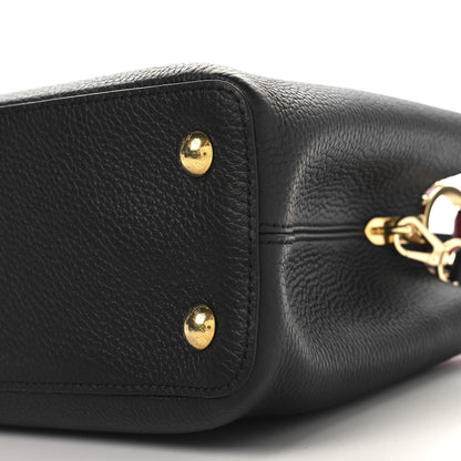 Louis Vuitton Taurillon Capucines MM Black Arizona Beige Ruby Red 9 of 9