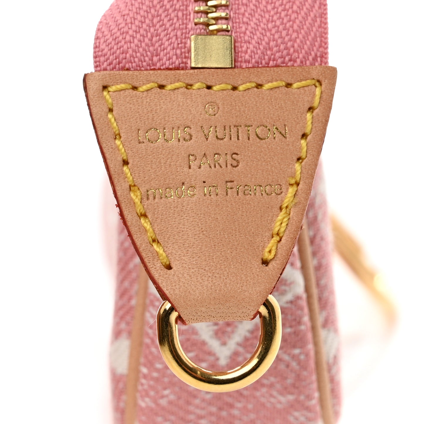 Denim Jacquard Monogram Micro Pochette Accessories Rose