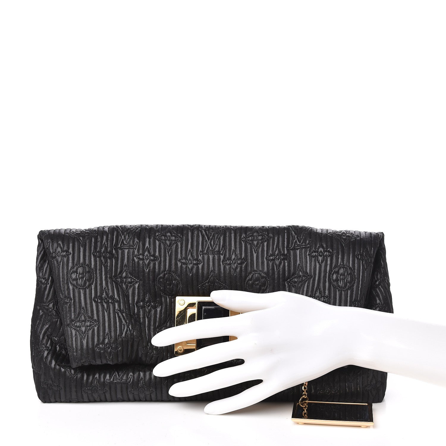 Louis Vuitton Jacquard Quilted Monogram Altair Clutch Black 2 of 9