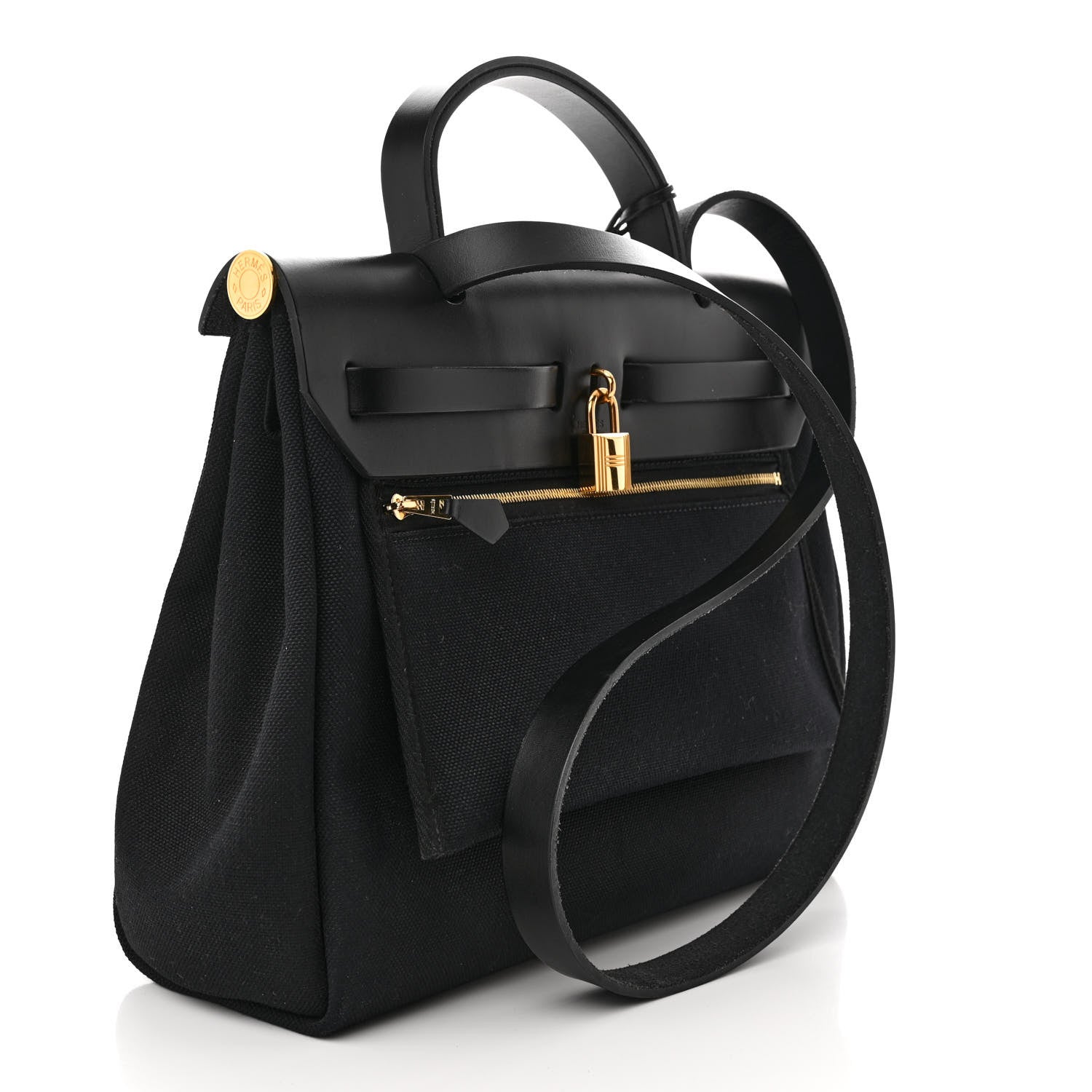 Hermes Military Toile Vache Hunter Herbag Zip PM 31 Black 4 of 13