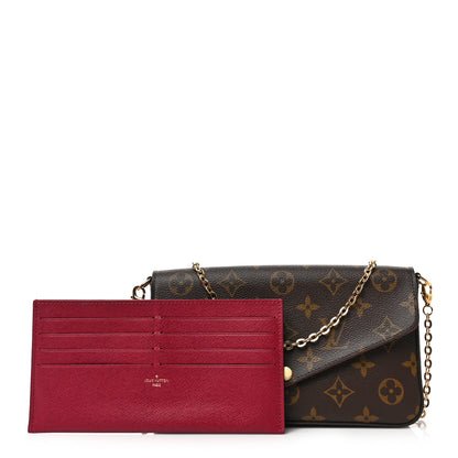 Louis Vuitton Monogram Pochette Felicie Chain Wallet Fuchsia 1 of 9