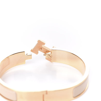 Hermes Enamel Narrow Clic Clac H Bracelet PM Beige Nacre 4 of 6