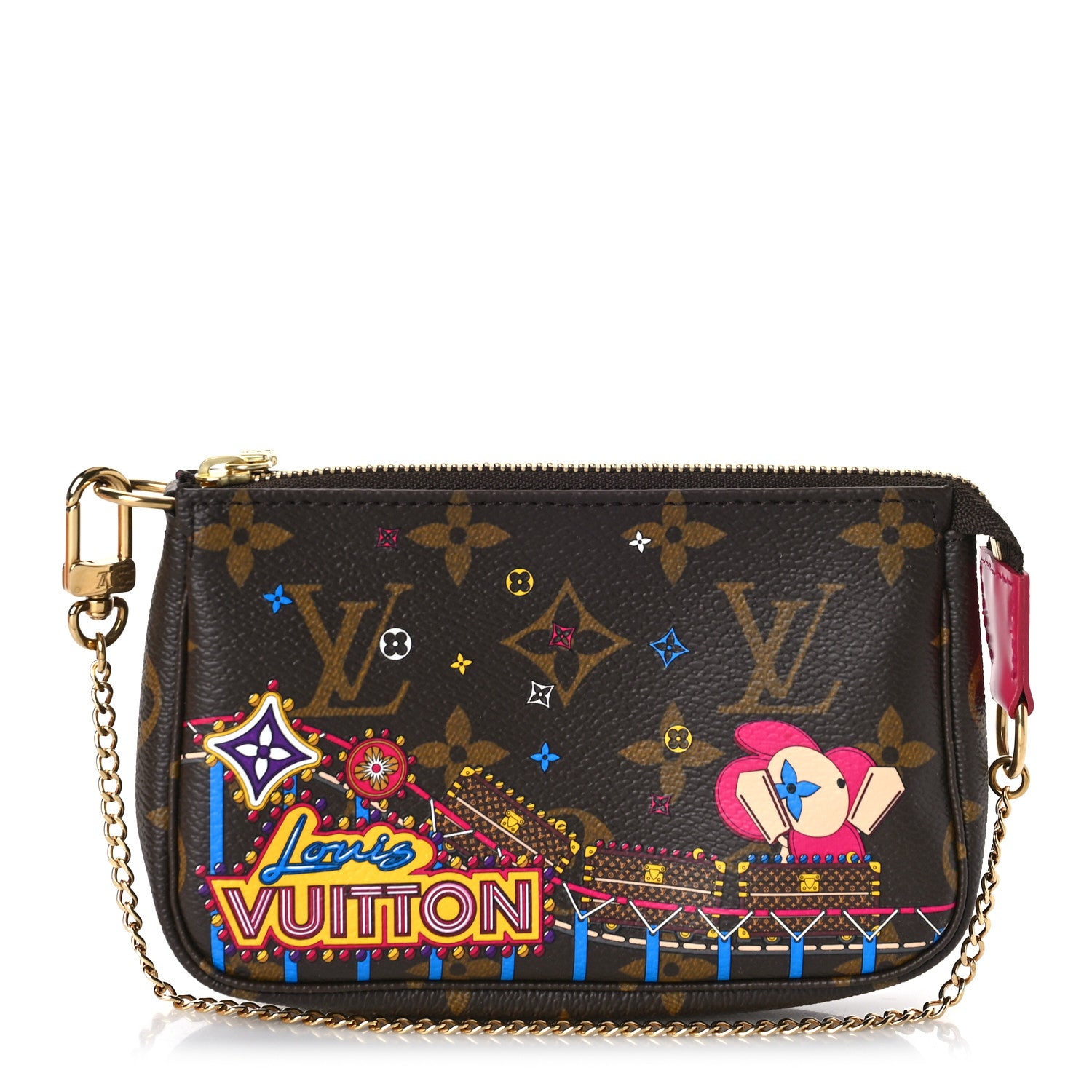 Louis Vuitton Monogram 2020 Christmas Animation Roller Coaster Mini Pochette Accessories Pivoine 1 of 10