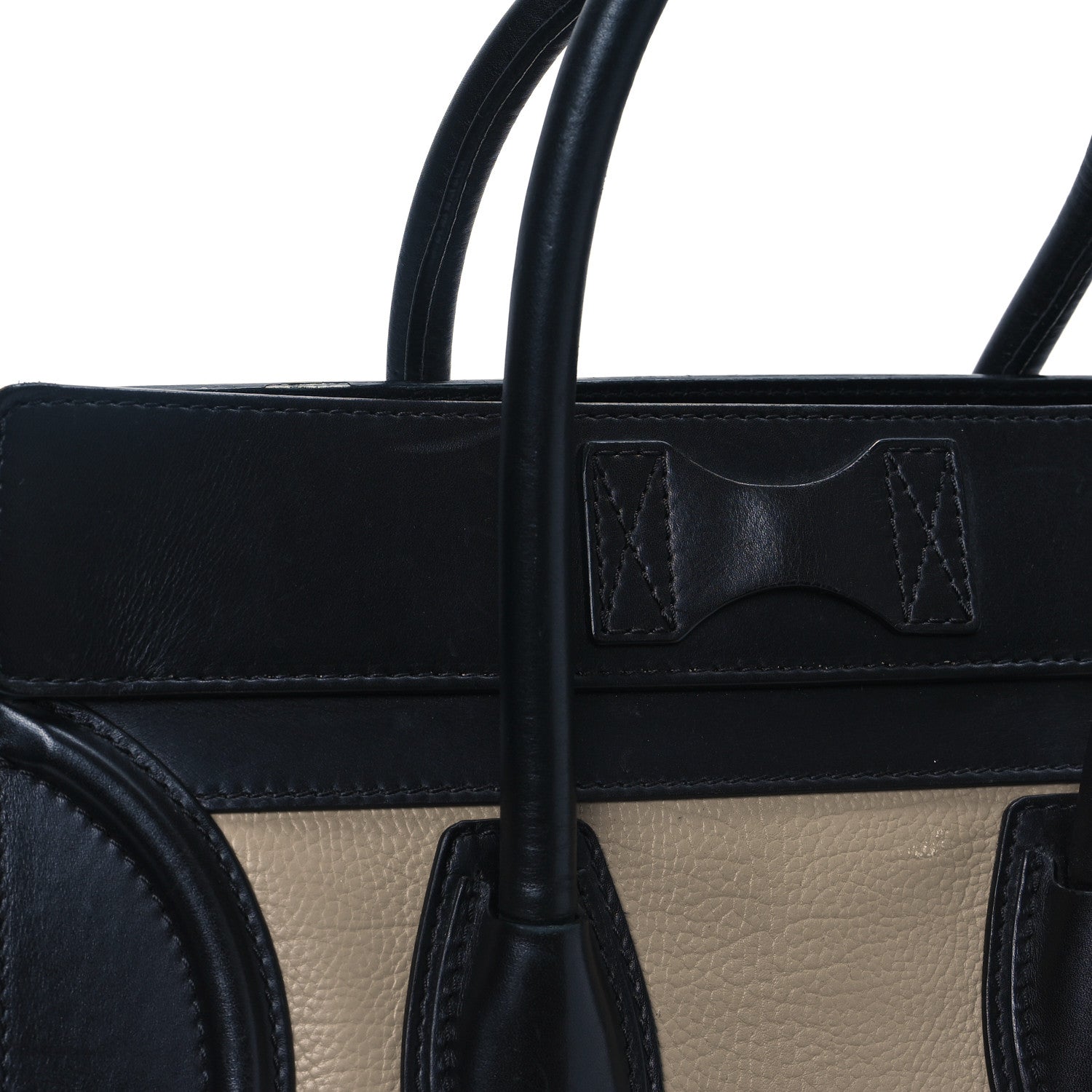 Celine Elephant Calfskin Suede Mini Tri-Color Luggage Sand 14 of 14