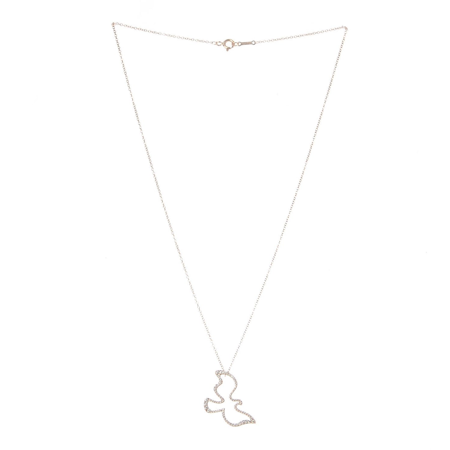 18K Rose Gold Diamond Paloma's Dove Pendant Necklace