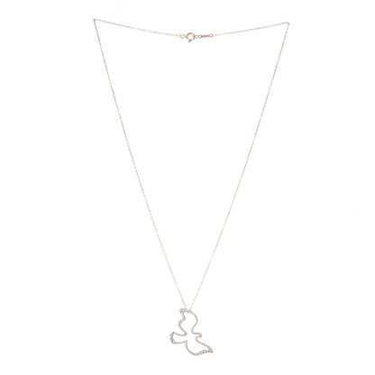 Tiffany 18K Rose Gold Diamond Paloma's Dove Pendant Necklace 3 of 6