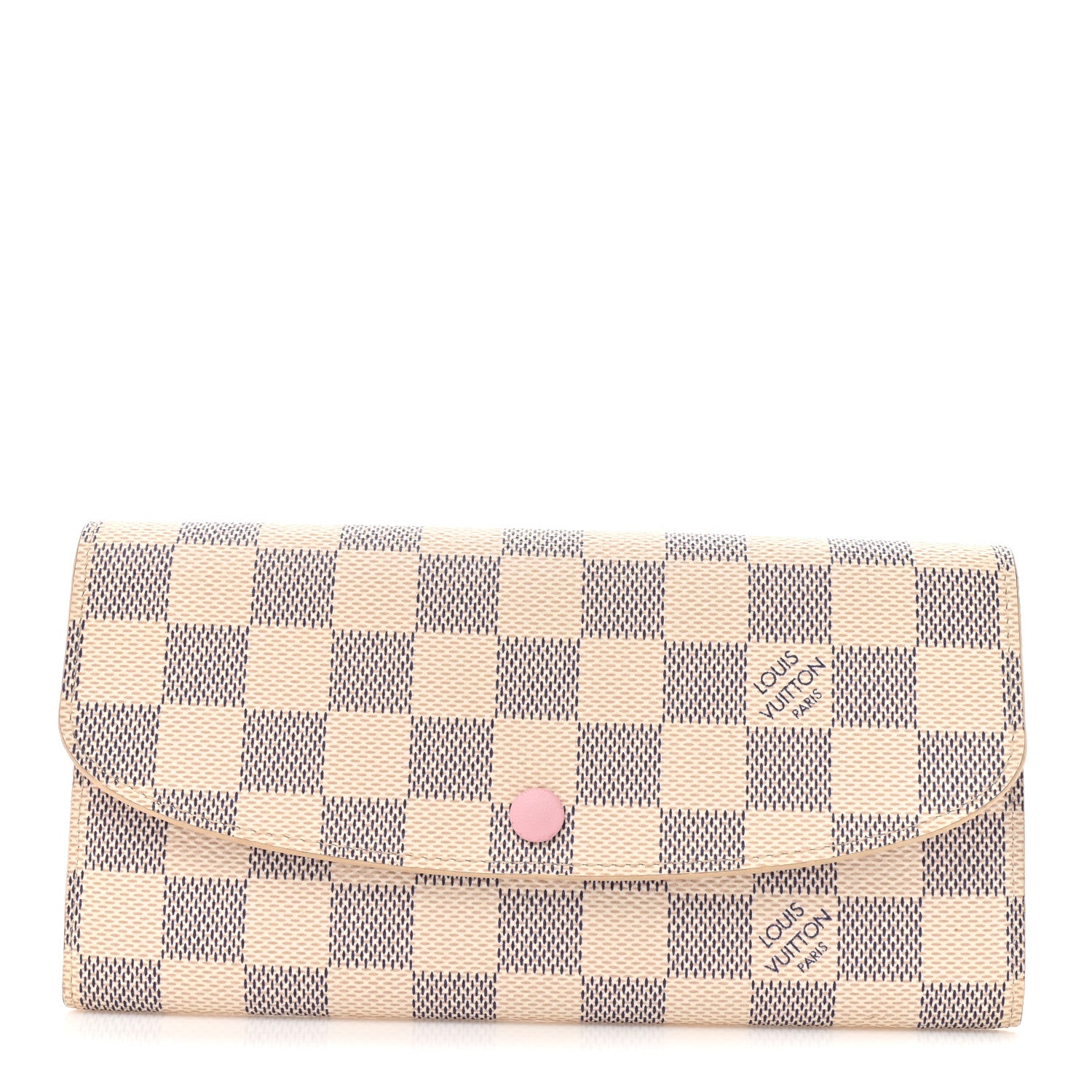 Louis Vuitton Damier Azur Emilie Wallet Rose Ballerine 1 of 10