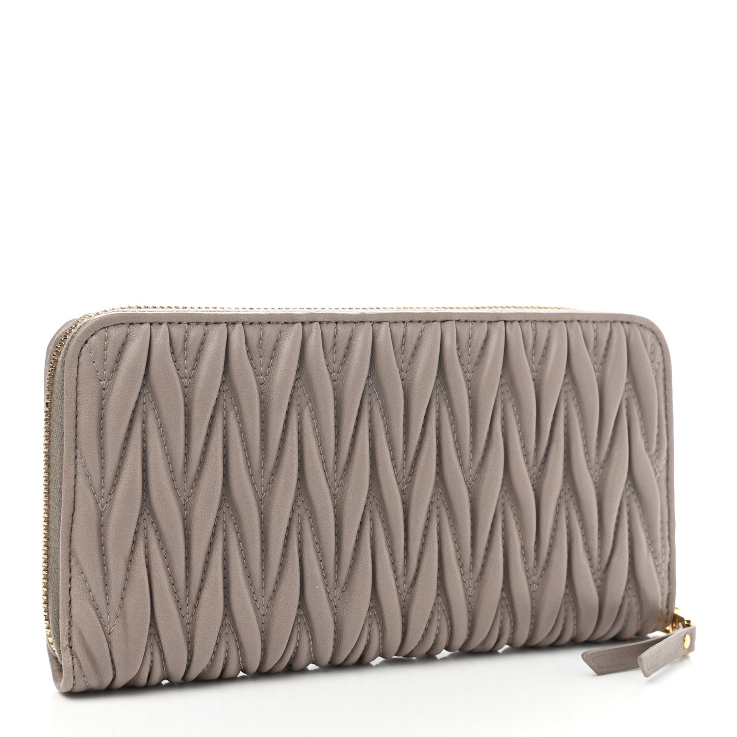 Matelasse Zip Around Wallet Pomice