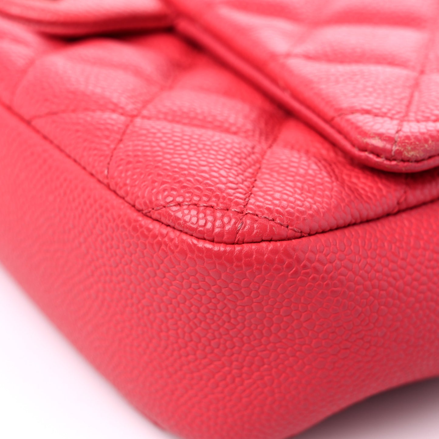 Caviar Quilted Medium Easy Flap Coral Coral Pink