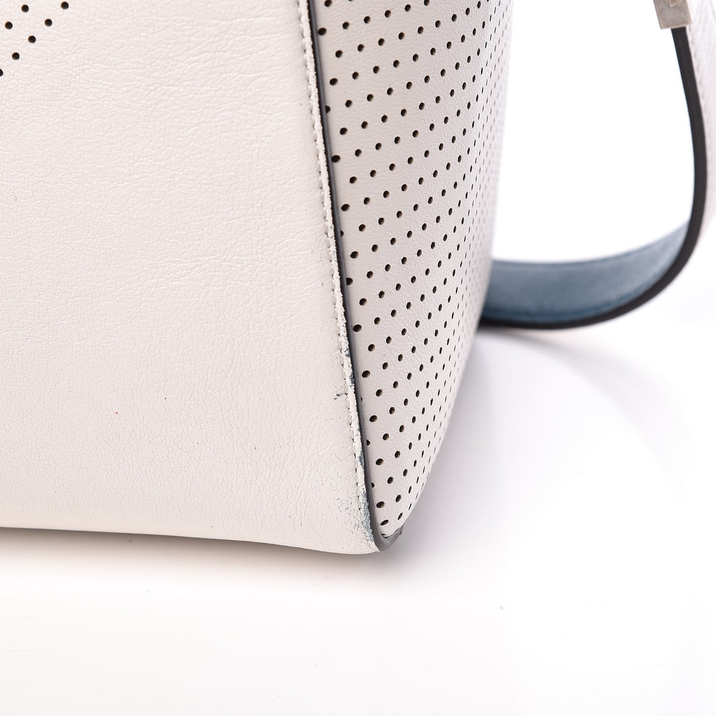 Lambskin Perforated Small Antigona White