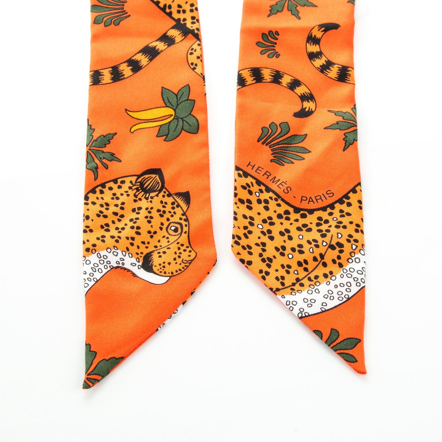 Silk Les Leopards Twilly Orange Abricot Vert