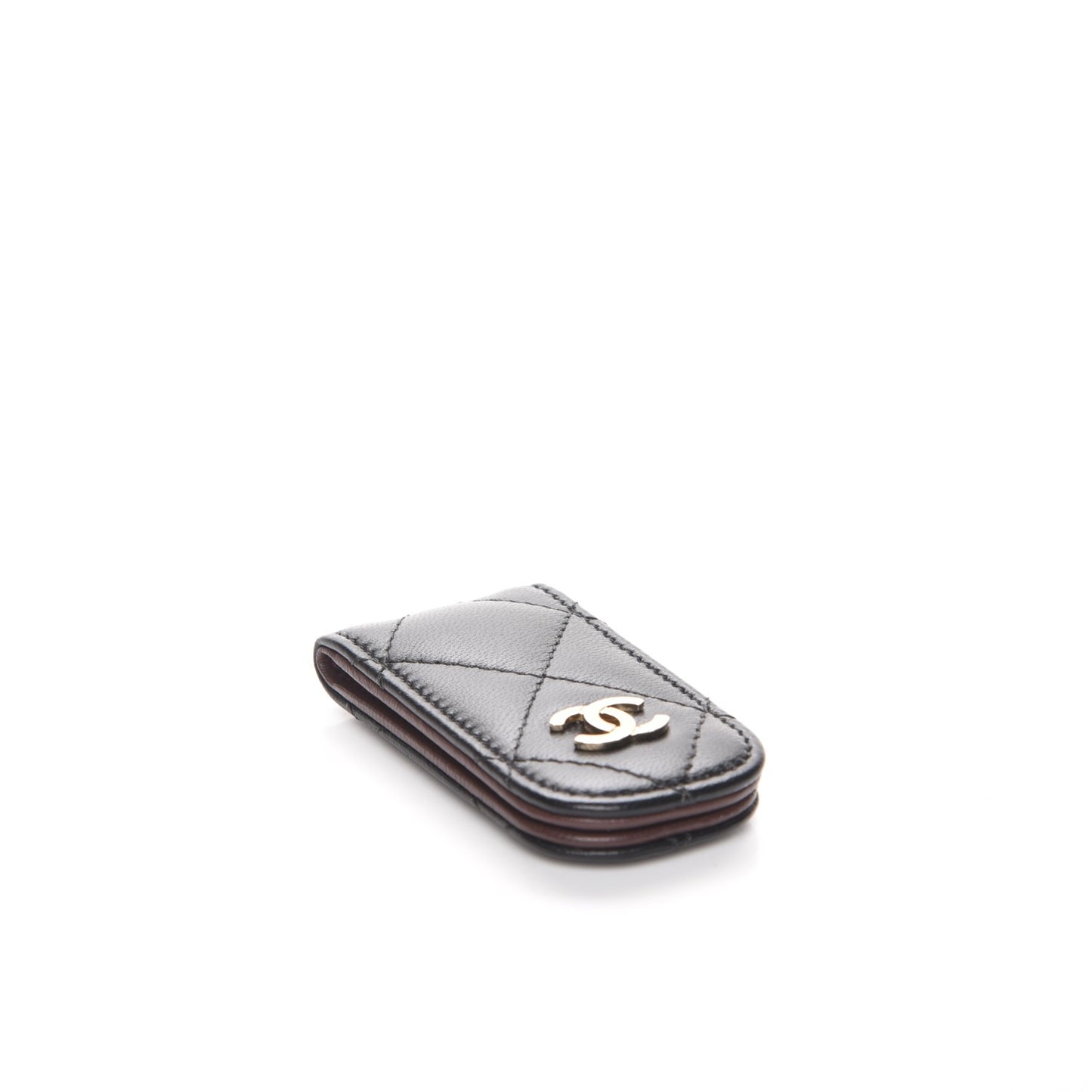 Lambskin Quilted Money Clip Black