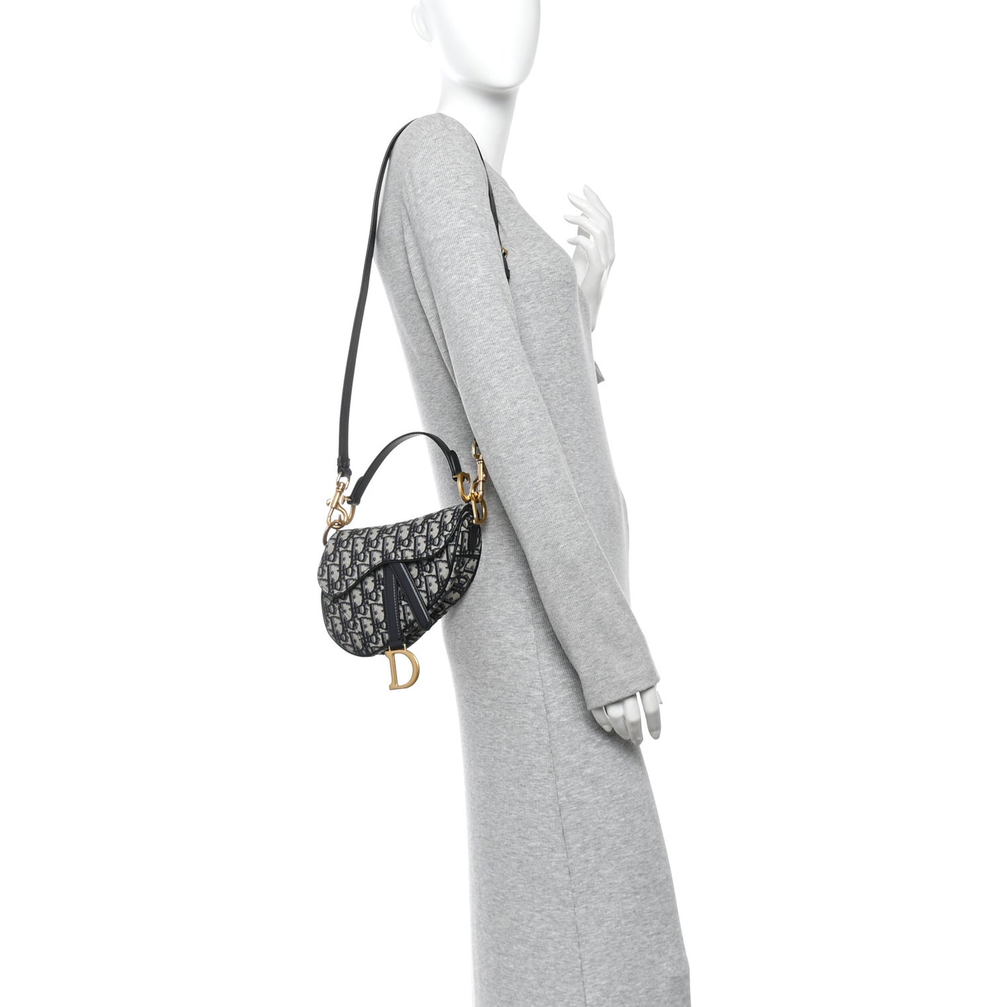 Oblique Mini Saddle Bag With Strap Blue
