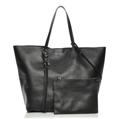 Alexander McQueen Grained Calfskin Skull Open Shopper Tote Black 1 of 10