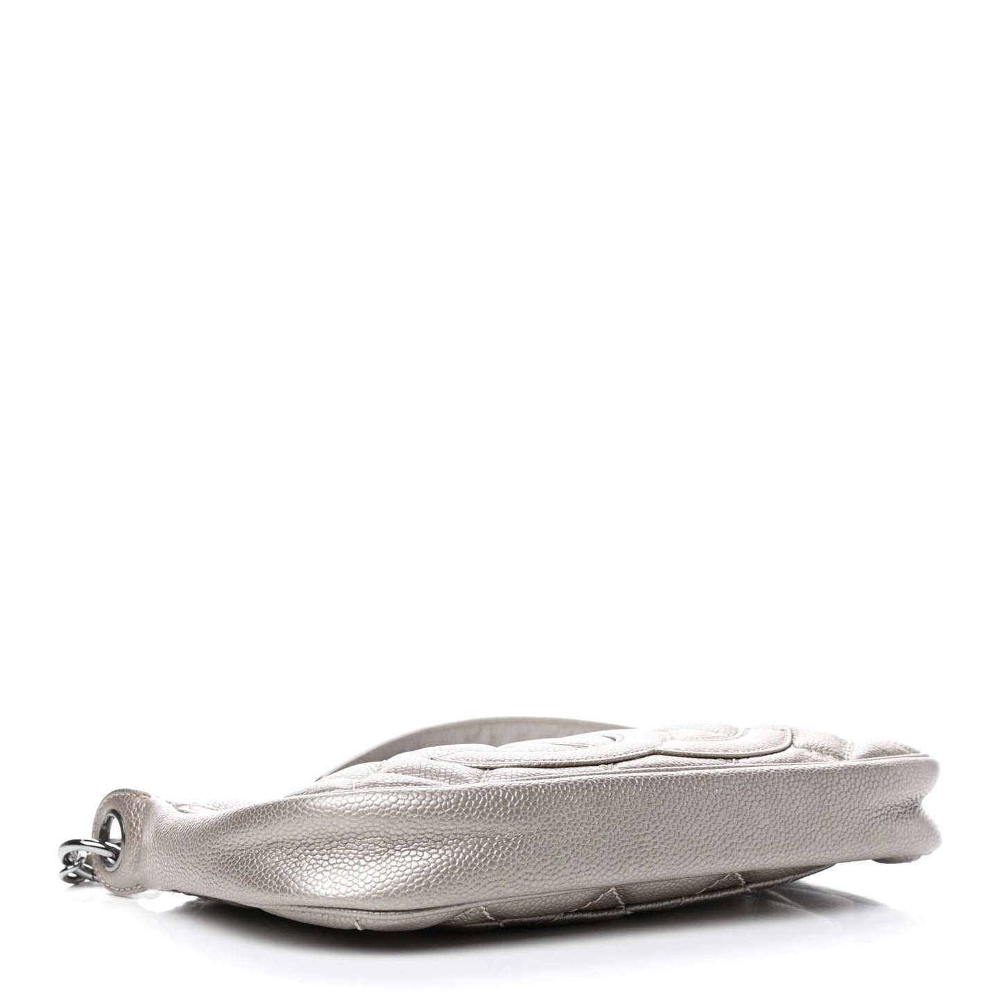 Metallic Caviar Quilted Timeless CC Shoulder Bag Light Gold