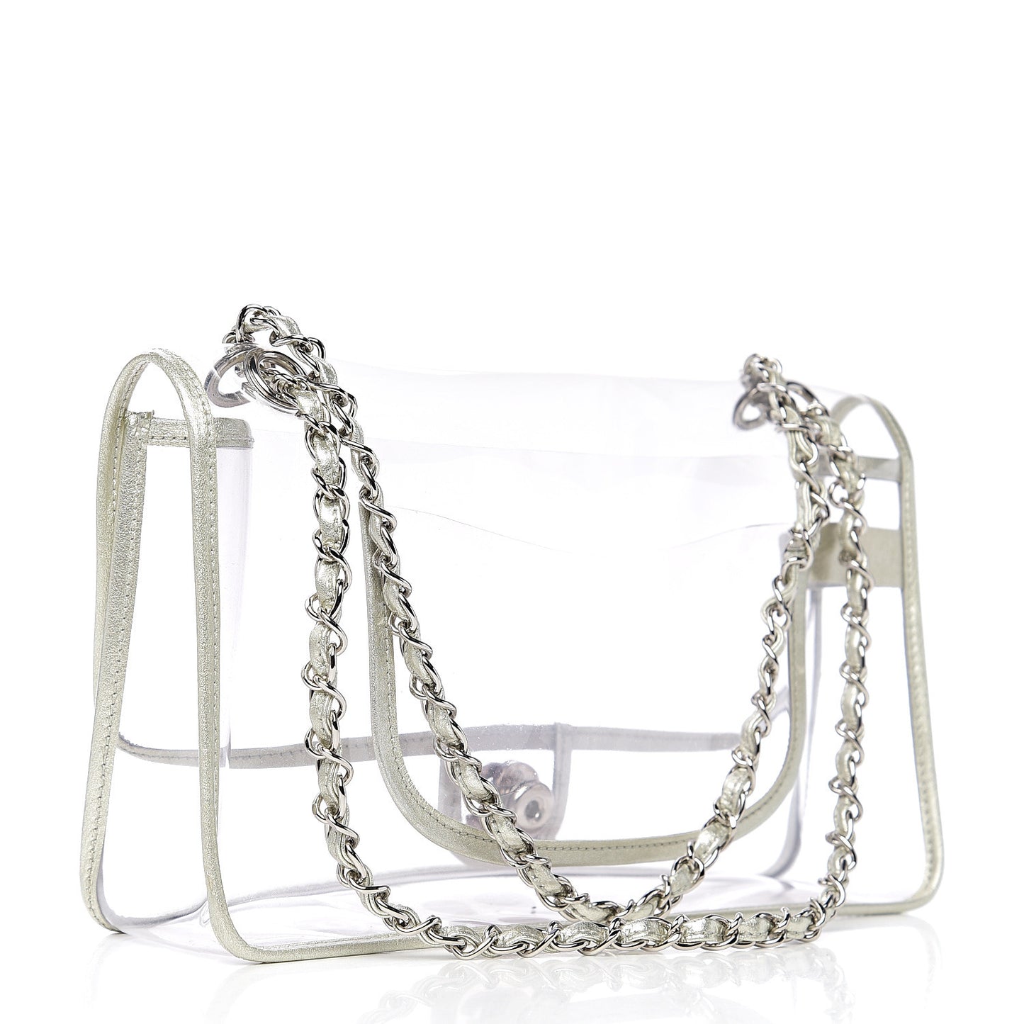 Lambskin Vinyl Large Naked Flap Silver