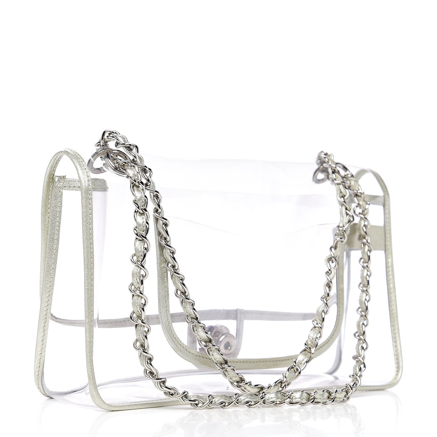 Chanel Lambskin Vinyl Large Naked Flap Silver 2 of 9