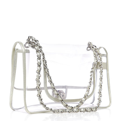 Chanel Lambskin Vinyl Large Naked Flap Silver 2 of 9