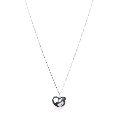 Tiffany Sterling Silver Large Heart Pendant Link Necklace 1 of 6