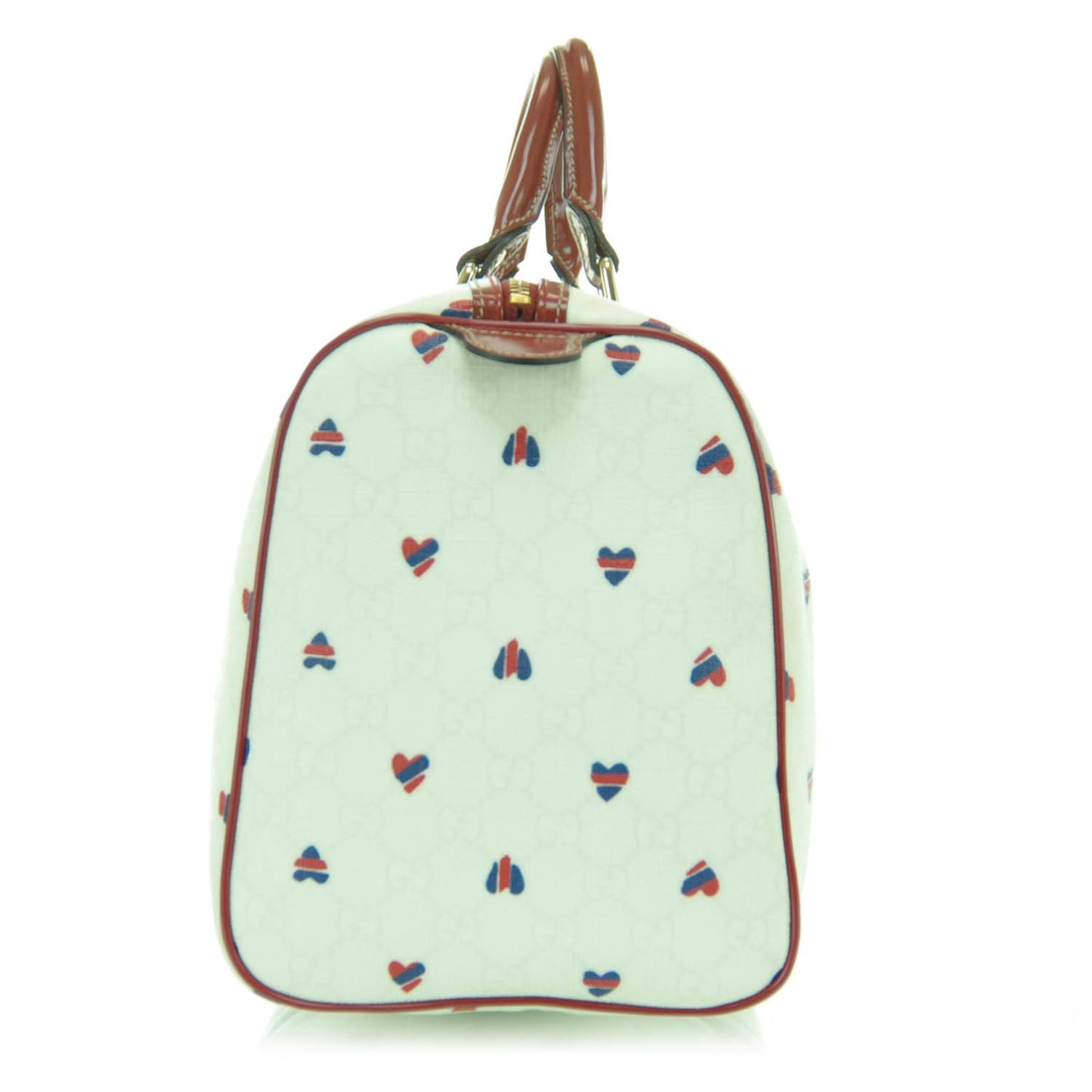 GG Plus Monogram Hearts Small Joy Boston White Red