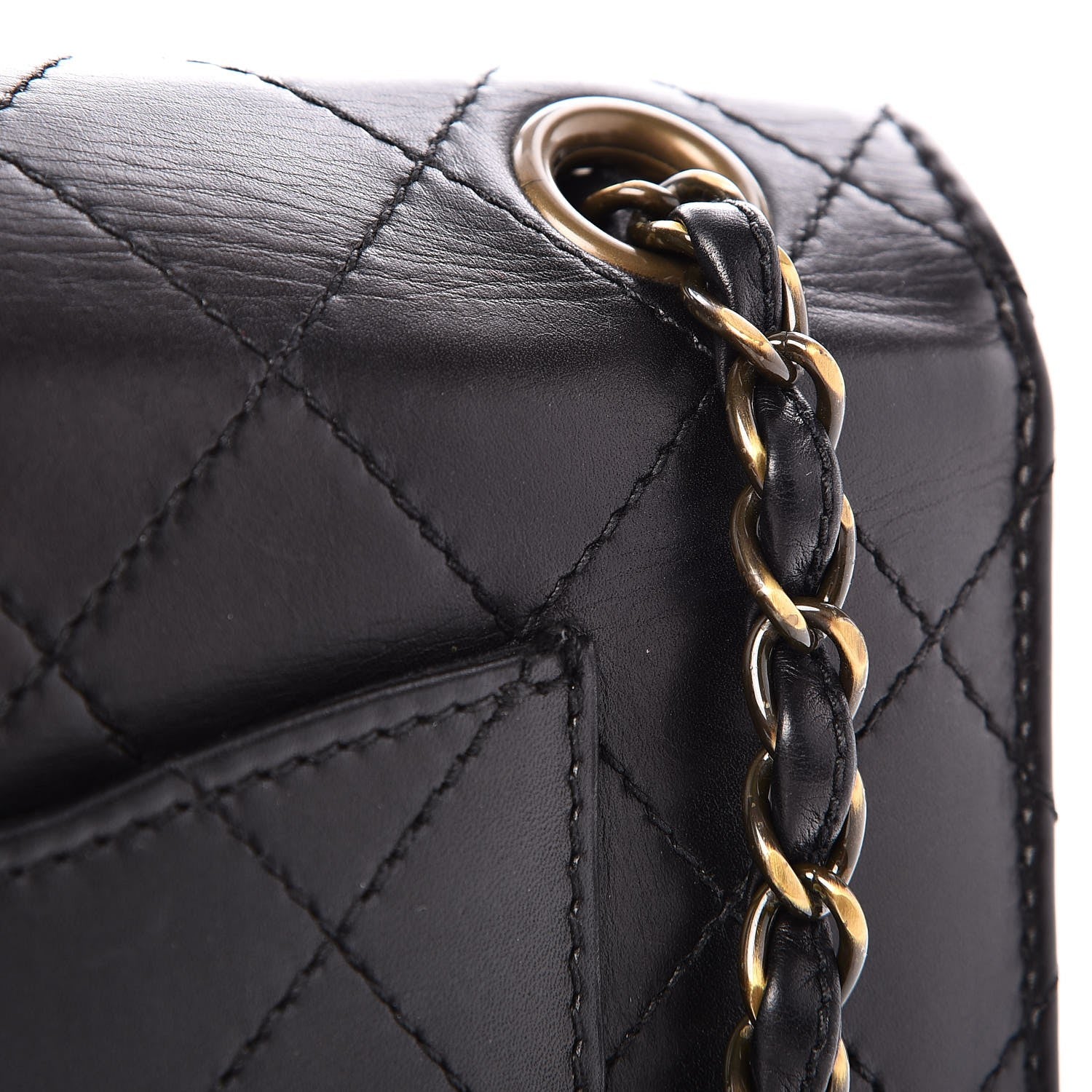 Chanel Calfskin Stitched Medium Single Flap Black 10 of 11