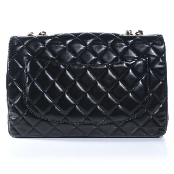 Lambskin Jumbo Single Flap Black