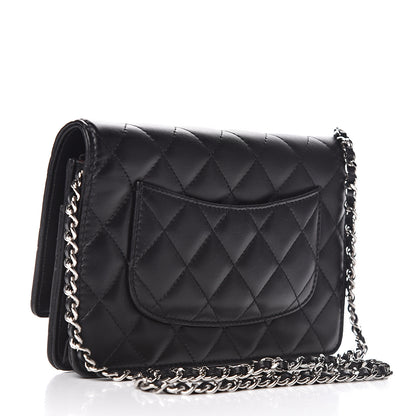 Chanel Lambskin Quilted Wallet On Chain WOC Black 3 of 11