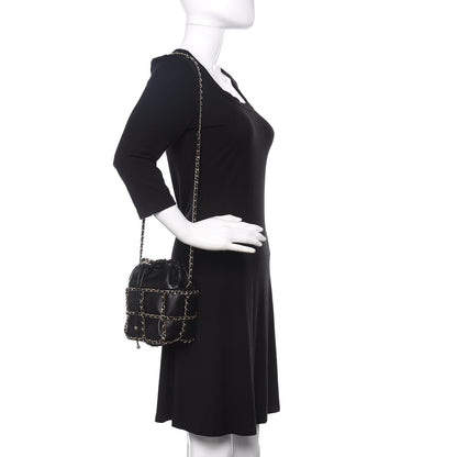 Chanel Lambskin Bucket Chain Drawstring Bag Black 2 of 11