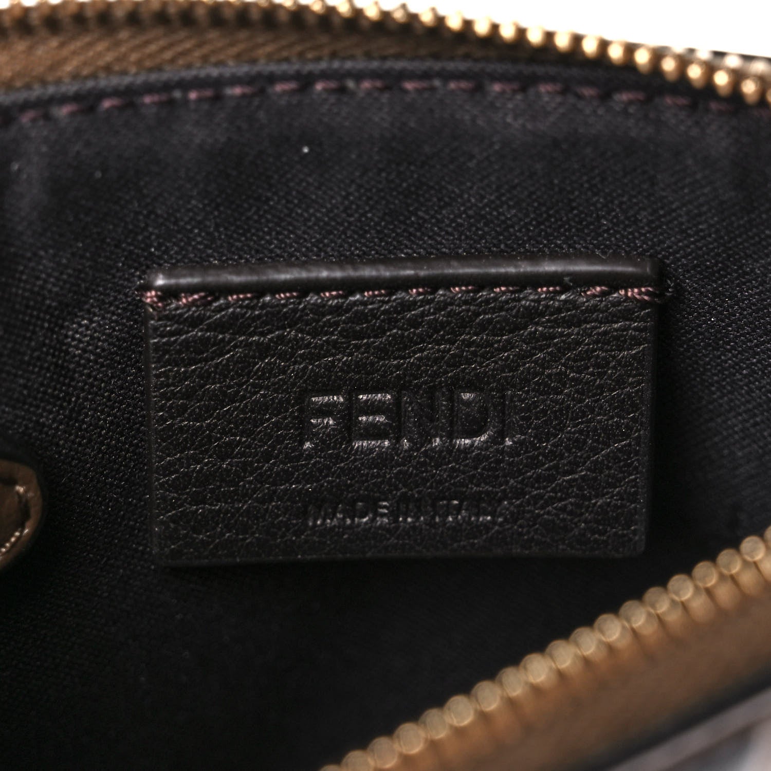 Fendi Vitello Soft F is Fendi Bi-Color FF 1974 Embossed Key Case Pouch Maya Black 6 of 7