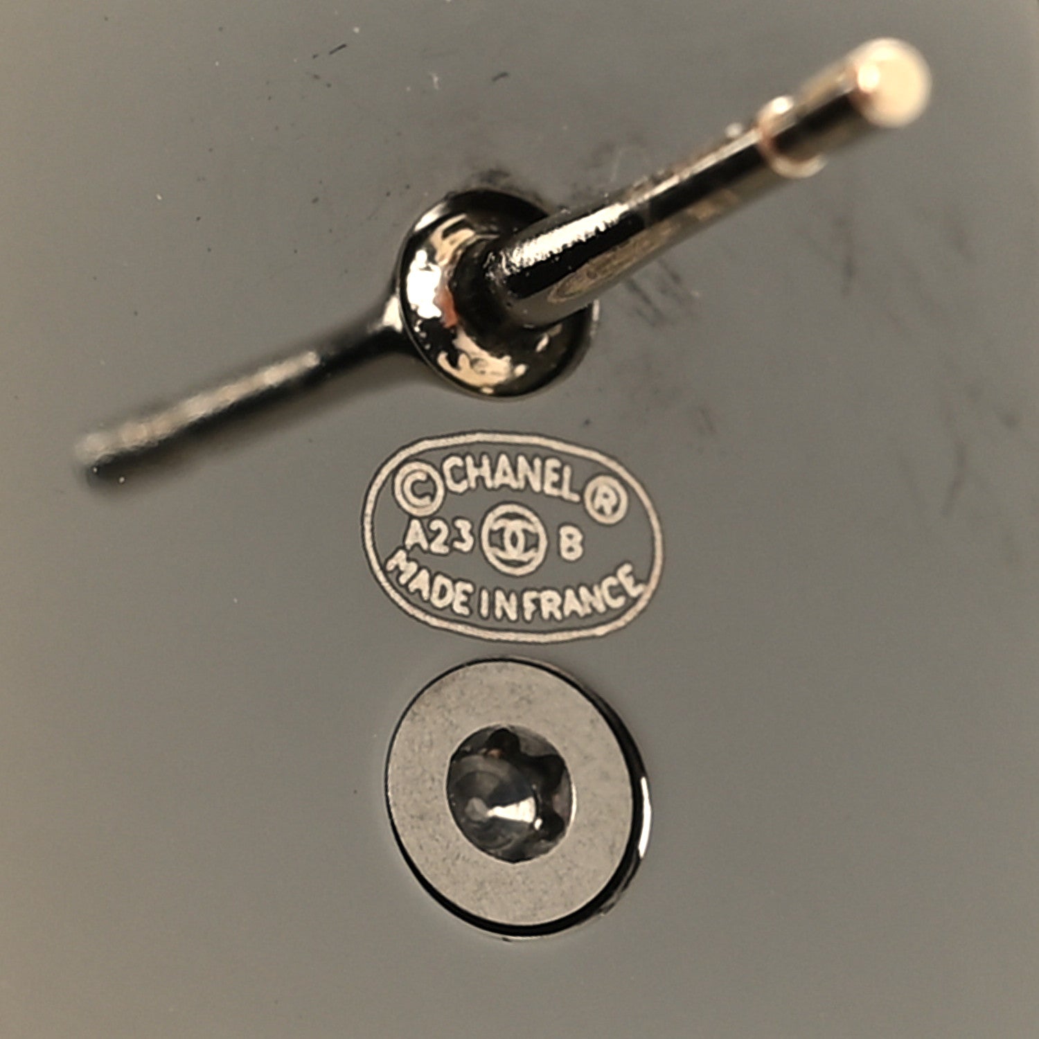 Chanel Metal Enamel CC Square Earrings Gold Black 4 of 5