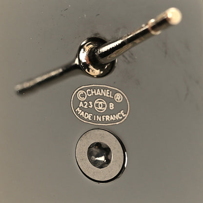 Chanel Metal Enamel CC Square Earrings Gold Black 4 of 5