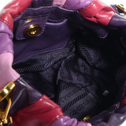 Prada Nappa Trembled Blossoms Stripes Crossbody Ibisco Viola 5 of 9