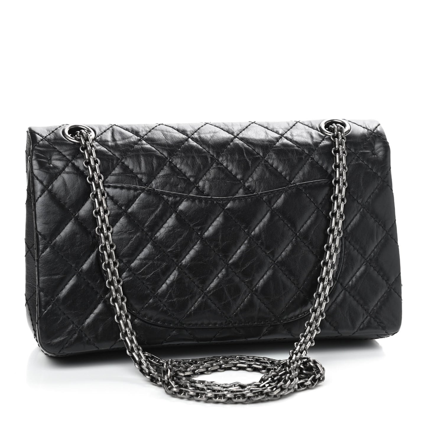 Aged Calfskin Quilted 2.55 Reissue 225 Flap Black