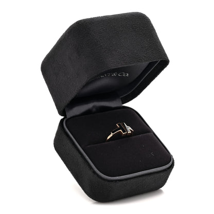 Tiffany 18K Rose Gold Black Onyx T Wire Ring 50 5.25 5 of 5
