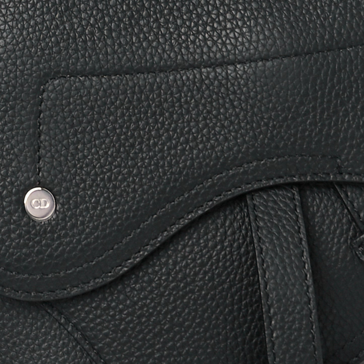 Grained Calfskin Saddle Pouch Belt Bag Black
