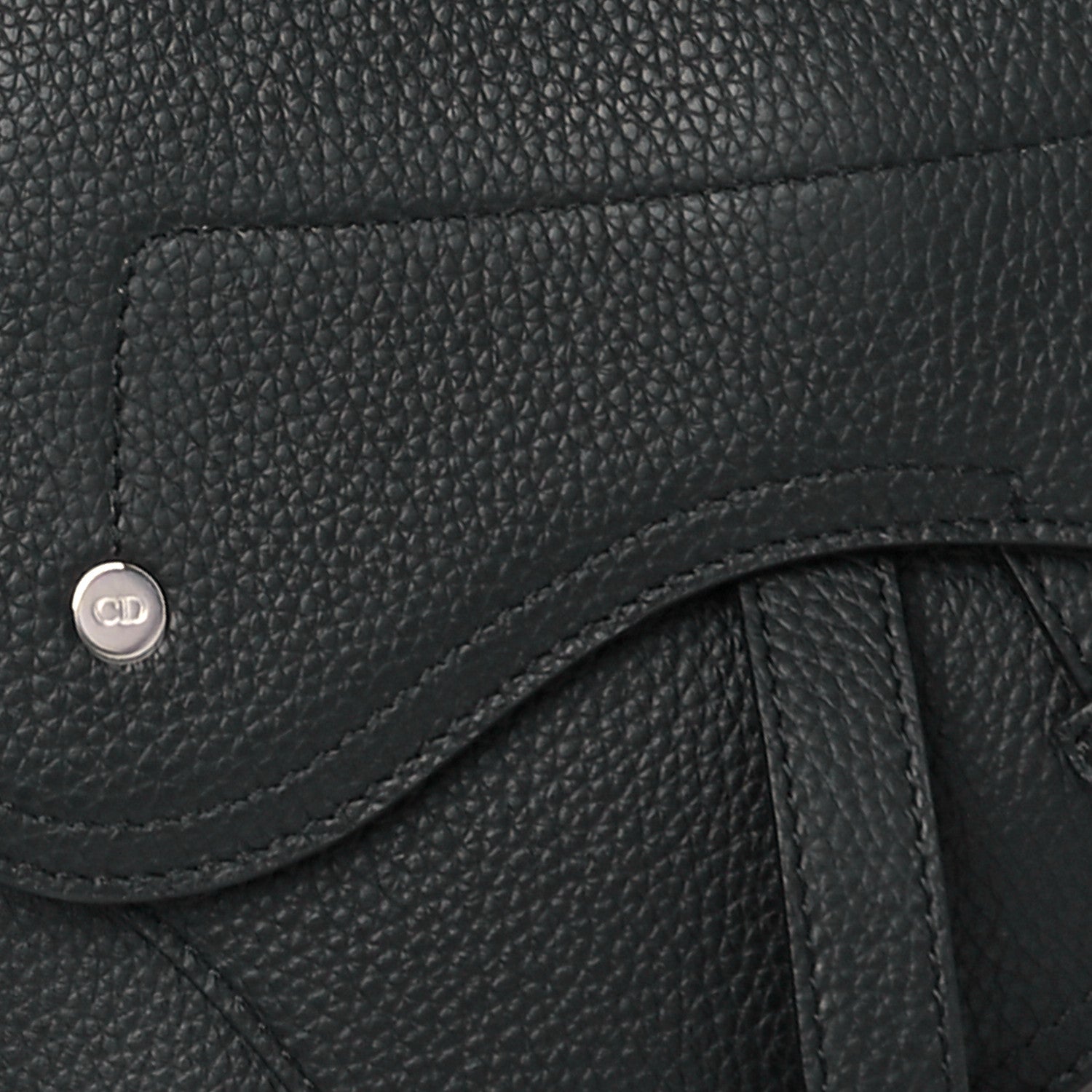Christian Dior Grained Calfskin Saddle Pouch Belt Bag Black 8 of 10