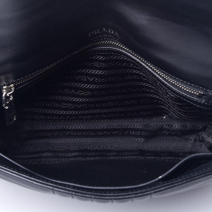 Prada Soft Calfskin Impunture Diagramme Medium Chain Flap Shoulder Bag Black 5 of 9